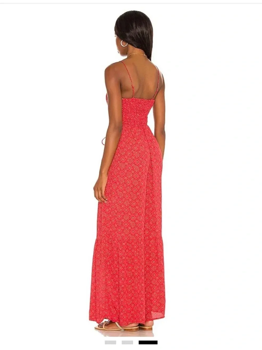 Free People x Revolve Little Of Your Love Smocked Floral Wide Leg Jumpsuit